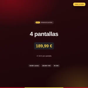 Suscripción IPTV multipantalla para 4 dispositivos a la vez