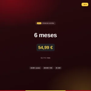 Suscripción IPTV premium de 6 meses por 54,99 €